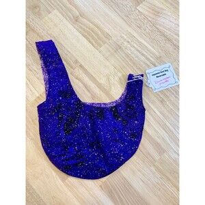 Handmade Japanese Knot Bag - Dark Matter Marble - Reversible - Purple - Galaxy